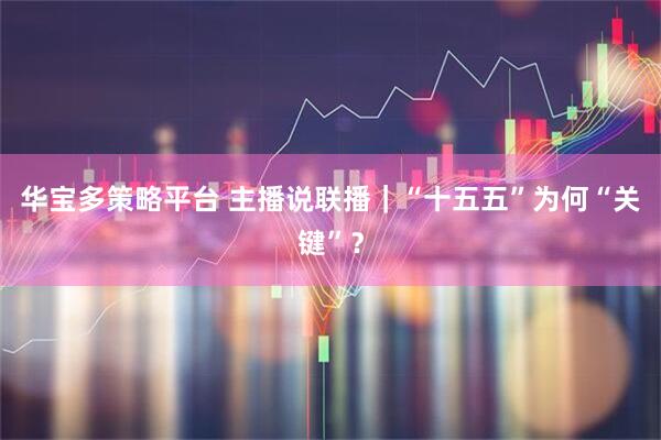 华宝多策略平台 主播说联播｜“十五五”为何“关键”？
